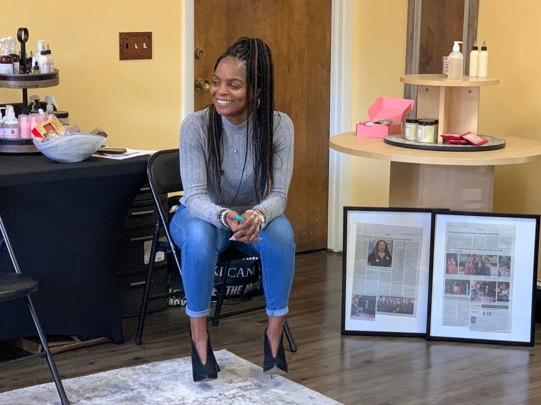 Group engaged in community conversation during conference