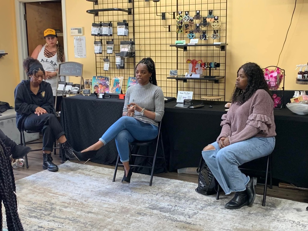 Odessa 'Dess' Perkins speaking at M.A.L.H.N.Y human trafficking conference hosted at GuudSeed Initiative