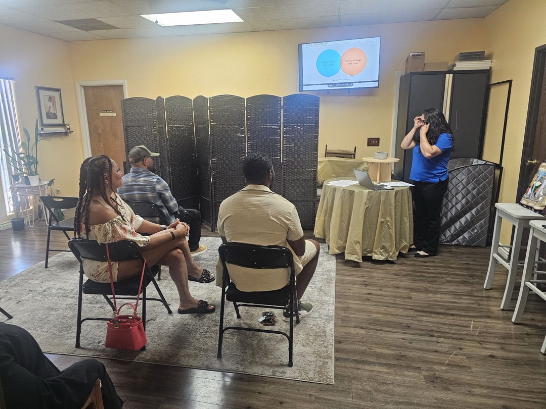 Narcan safety and information session with community members learning about overdose prevention