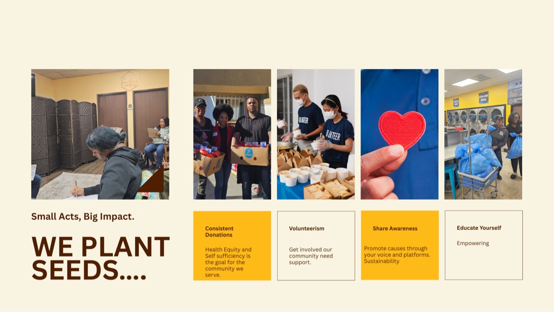 GuudSeed Initiative food distribution collage showing volunteers packaging meals and delivering to the community